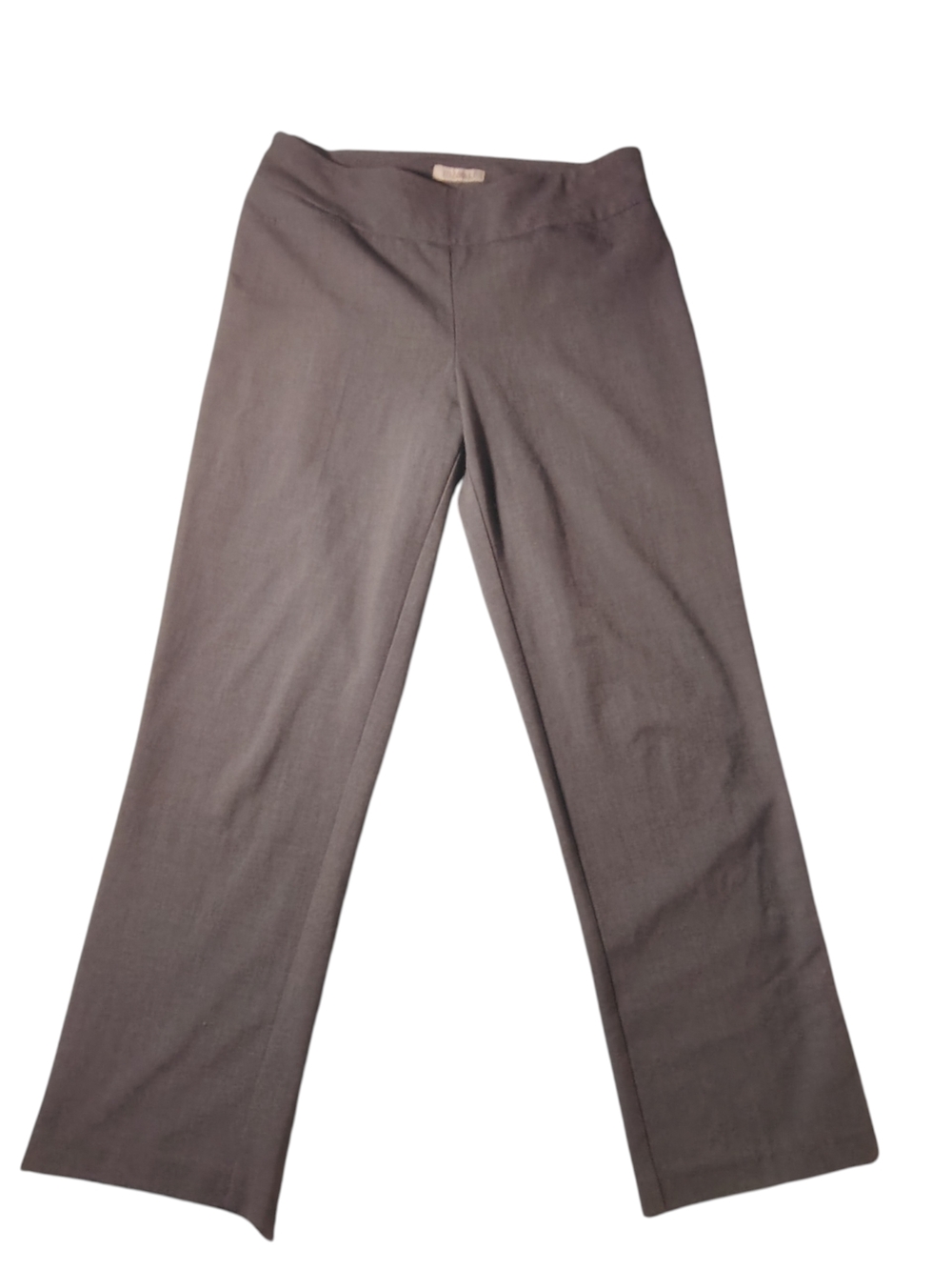 Roz & Ali Petite Gray Straight Leg Pull On Stretch Dress Pants Size 6